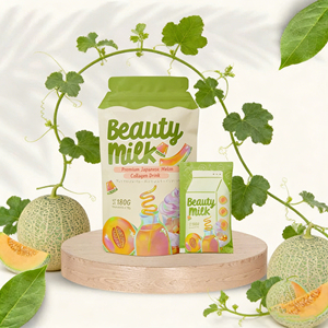 Nouveautés 2026 : Lait en poudre beauté visage saveur melon faible en sucre, boisson premium au collagène hydrolysé, acide hyaluronique et vitamine C - Product Image 4