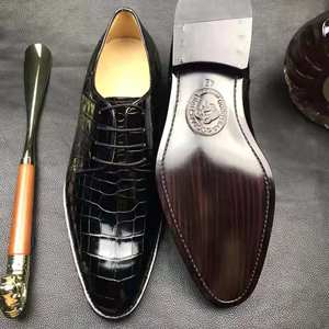 Chaussures Goodyear pour hommes, chaussures en cuir formelles pour hommes, chaussures en cuir de crocodile, chaussures élégantes et intelligentes, chaussures de soirée en alligator pour hommes, vente chaude - Product Image 2