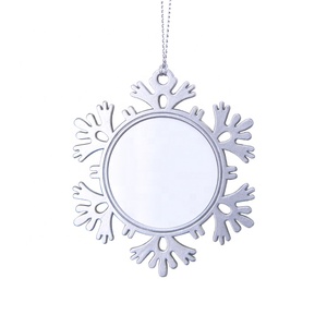 Gepersonaliseerde sublimatie blanco metalen kerstboom sneeuwvlok ornamenten - Product Image 2