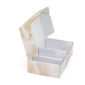 Cajas de Embalaje Doradas con Acabado de Mármol para Pequeñas Empresas, Maquillaje, Cuidado de la Piel, Impresión Personalizada al por Mayor, Cajas de Regalo de Belleza Corrugadas para Envío - Product Image 1