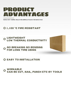 Panneau de <span class=keywords><strong>vermiculite</strong></span> réfractaire ignifuge de cheminée panneau isolant ignifuge pour poêle à bois matériau d'ignifugation de qualité supérieure - Product Image 5