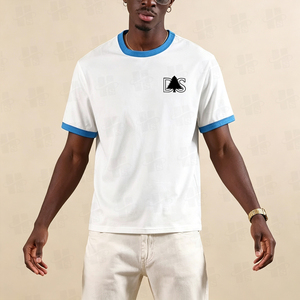 Custom High Quality Embossed Print 220Gsm Interlock Sweat Wicking Workout <b>T</b>-<b>Shirt</b> Stretchy Loose Fit <b>Ringer</b> Tee <b>Shirt</b> <b>Men</b> - Product Image 5