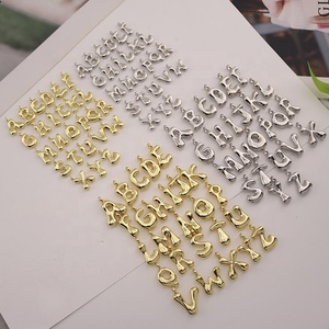 JS2004 Popular <strong>Silver</strong> 18k Gold Plated Bubble Balloon Puff Puffy Alphabet Initial Letter <strong>Charms</strong> Pendants - Product Image 6