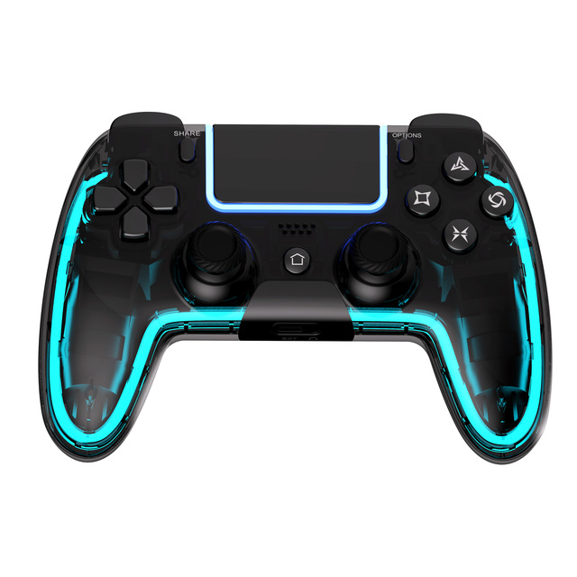 OEM:For PS4, Hall Effect Joysticks Triggers, Transparent with Breathing RGB Light, Programmable Buttons Wireless Controller