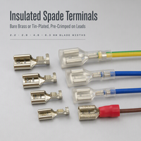 Borne de connexion rapide mâle en cuivre étamé de 6,3 mm, série 250, pour câblage de moteur d'appareils électroménagers