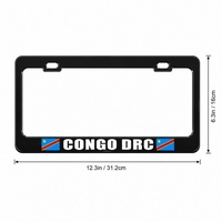 Cadre de plaque d'immatriculation personnalisé pour voiture du Congo RDC, cadre de plaque d'immatriculation sur mesure en acier inoxydable avec logo, contour de plaque d'immatriculation