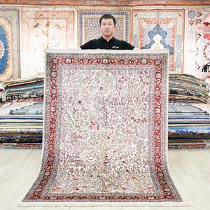 Alfombra turca pequeña <span class=keywords><strong>de</strong></span> 4,5x6,5 pies, Alfombra <span class=keywords><strong>de</strong></span> seda persa anudada a mano <span class=keywords><strong>cerca</strong></span> <span class=keywords><strong>de</strong></span> <span class=keywords><strong>mí</strong></span> - Product Image 1