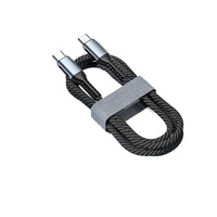 Câble de charge et de transfert de données super rapide USB-C vers USB-C 100W PD en nylon tressé et alliage d'aluminium pour ordinateur portable/tablette/téléphone portable