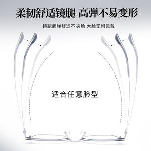 Montures de lunettes Danyang 35046, demi-monture ovale, verres en résine, anti-UV, unisexe - Product Image 3