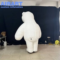 Costume gonflable d'ours polaire de mascotte de défilé de taille adulte, ballon gonflable de costume d'ours blanc de dessin animé