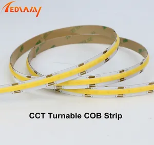 Dc24v 608chip 2700k đến 6500K CCT có thể điều chỉnh 14W mỗi mét 10mm FPC dải ánh sáng LED IP20 COB LED Strip