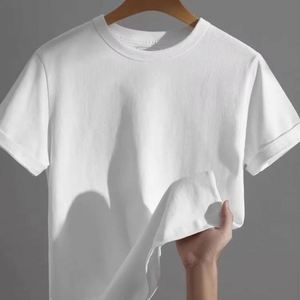 High Quality Cotton Plain Blank Crewneck Embroidered Logo 200g 220g 240g T Shirt Heavy Cotton Men Tshirt - Product Image 1