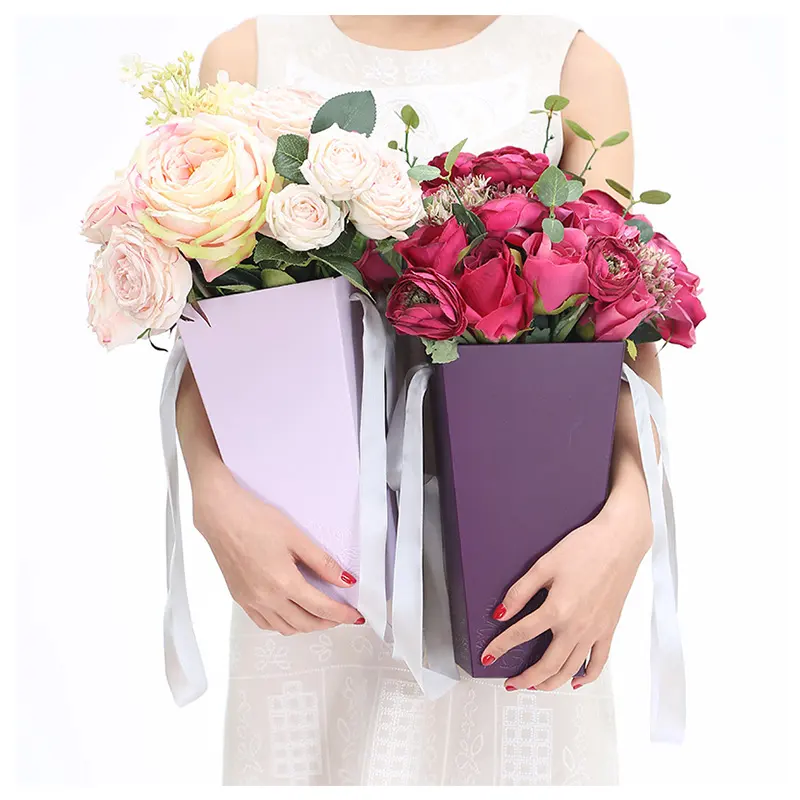 Anpassung Luxus Papier box Kreative Boutiquen Rose Verpackungs box Geschenke Blumenkästen für Valentinstag