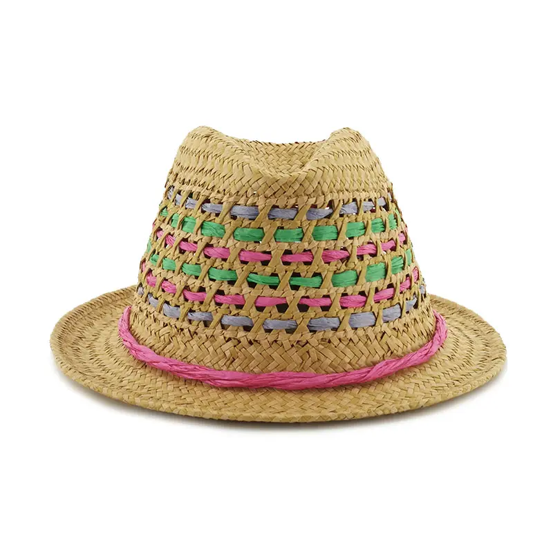 En gros Personnalisé Papier Fedora Chapeaux De Paille De Femmes À Vendre D'été Femmes Chapeau