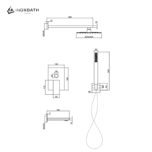 Luxury Stainless Steel Rain Shower <strong>Head</strong> Bathroom System Mixers <strong>Taps</strong> and Faucets Jet Style Bath &amp; Shower Accessories - Product Image 5