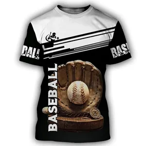 Baseball Designs Men's Breathable Tops Leisure Loose T-shirts Drop Shipping Man Summer O-Neck TShirts POD Custom Causal Clothes