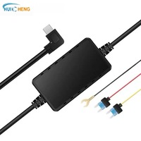 Kit de câble d'alimentation USB-C coudé à 90 degrés pour caméra de tableau de bord de voiture et surveillance de stationnement 5V 3A
