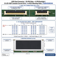 Módulo LCD TFT IPS TMK de 8.4 Pulgadas, 1024x768 XGA, 600 Nits, LED LVDS, Normalmente Negro, Pantalla 4:3, -30 a +80C, Panel de Control Industrial