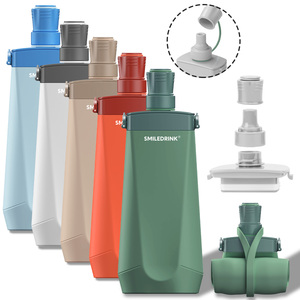 Botella de agua plegable reutilizable, ecológica, libre de BPA, personalizada y de silicona, ideal para acampar, la más vendida. - Product Image 2