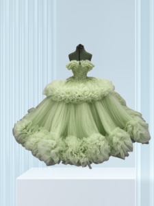 Quinceanera Dresses Lime Green - A-Line Chiffon Midi