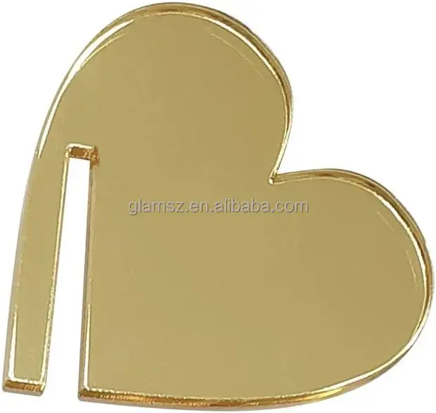 DIY Place Names Wedding Heart Shape Gold Acrylic Drink Markers