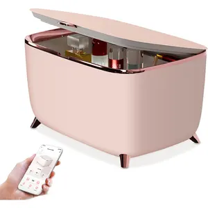 Venda por atacado de refrigerador portátil rosa para banheiros, refrigerador retrô minúsculo de cosméticos para produtos de beleza