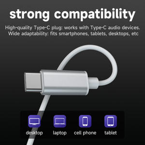 Android Telefonlar için Kulaklıklar Tip-C Kablolu Müzik Kulaklıkları Dahili Uzaktan Kumanda Aktif Gürültü Engelleme IPX-4 Su Geçirmez - Product Image 4