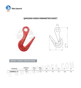 HIDEA G80 <span class=keywords><strong>Crochet</strong></span> de tri en acier forgé allié, plastifié, trempé, WLL 2~6.8T G80 - Product Image 6