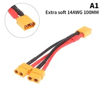Cable de silicona XT60 14AWG macho/hembra extensión Dual Y divisor conector de batería paralelo para Motor RC accesorio electrónico