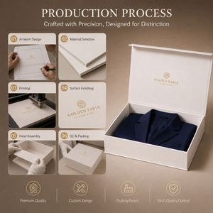 Caja Magnética de Lujo CRD para Ropa, Empaque de Papel Rígido con Cierre Magnético Negro e Inserto de Espuma Personalizado - Product Image 3