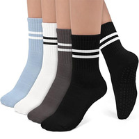 Chaussettes mi-tube Yoga Chaussettes en coton antidérapantes Chaussettes Pilates