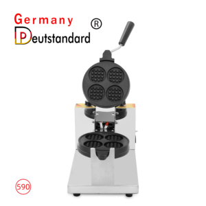 Equipo <span class=keywords><strong>de</strong></span> cocina para aperitivos, máquina <span class=keywords><strong>de</strong></span> gofres belga redonda <span class=keywords><strong>de</strong></span> 4, 220 V /110 V, gofrera belga antiadherente comercial - Product Image 1