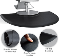 Tapis de Sol Anti-Fatigue Semi-Circulaire Imperméable avec Coussin Lavable pour Fauteuil de Salon de Coiffure et Équipement de Barbier