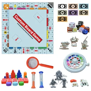 Projeto personalizado monopoli jogos de tabuleiro fabricantes plástico miniatura token fornecedor