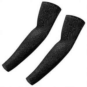 Manchons de cyclisme à impression par sublimation, anti-UV, en Spandex et Polyester, unisexe, pour adultes, compression sportive - Product Image 1
