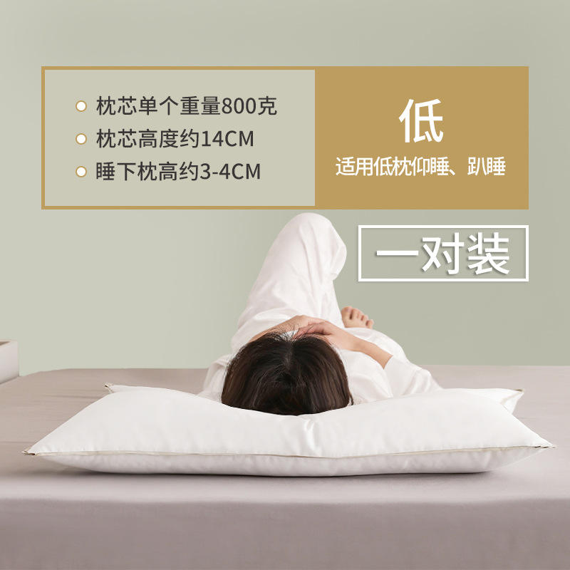 Almohada baja gris de una cara [Pack de dos 48*74cm]