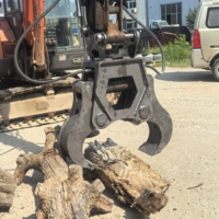 Fendeuse de bois renforcée pour excavatrice |   360 °   Rotation hydraulique pour le déracinement des souches