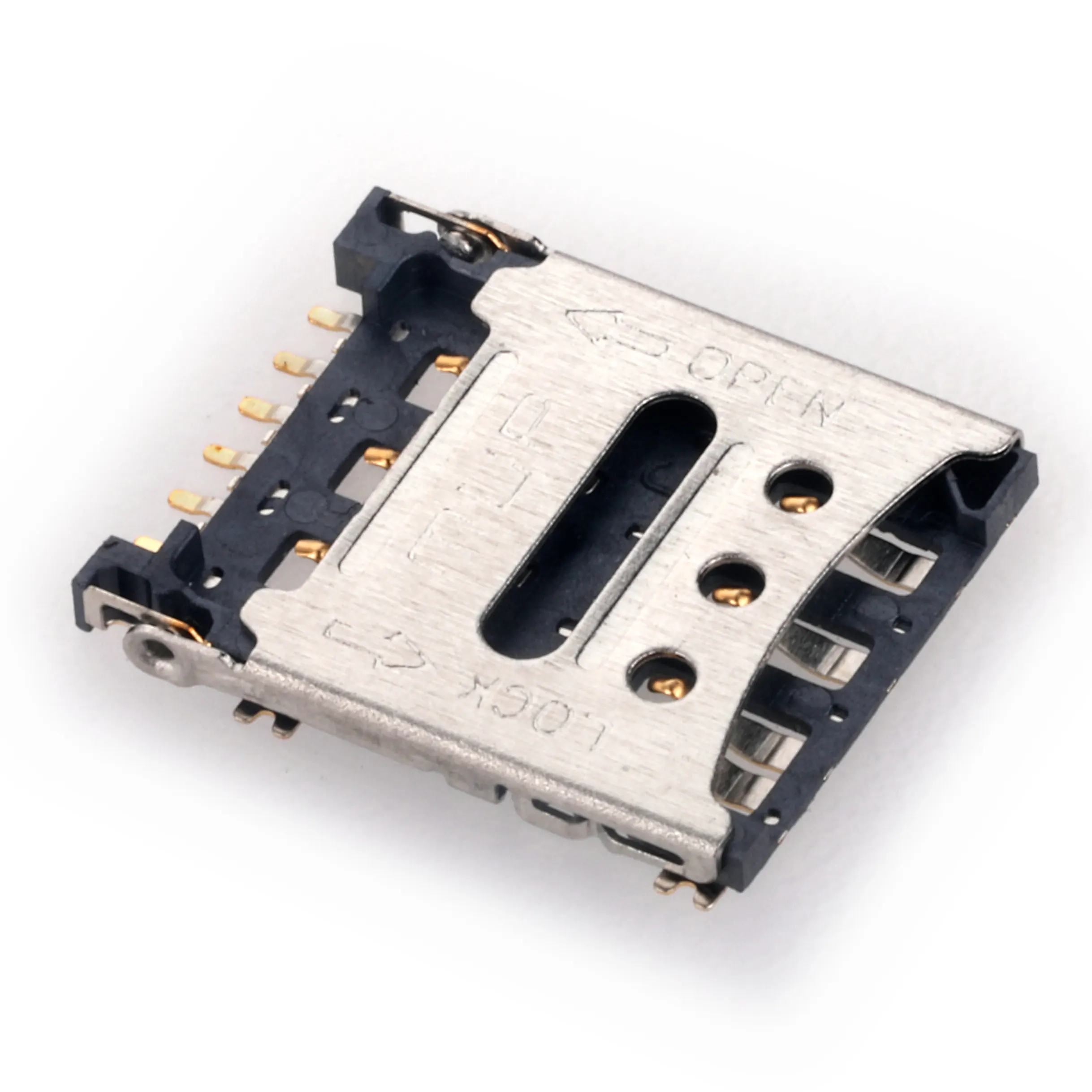 6 Pin Hinge Push Push Height1.4 mm Nano Sim Card Connector for GPS tracker MUP