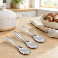 Cuillère à dîner réutilisable en acier inoxydable 18/0 plaqué argent miroir, 16,5 cm * 4,7 cm, lot en vrac, vente en gros pour restaurants, hôtels, buffets