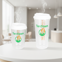 Gobelets en plastique jetables de haute qualité personnalisables avec couvercles 16OZ 24OZ