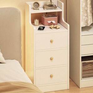 Modern Living Room Bedside Table Small Storage Cabinet Integrated Extremely Narrow Gap Simple <strong>Mini</strong> Storage Rack Wooden 3 <strong>Drawers</strong> - Product Image 2