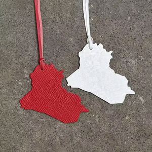 Porte-clés élégant en cuir PU avec carte de l'Irak, pendentif culturel irakien pour sac fourre-tout - Product Image 1