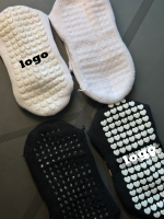 Chaussettes de Pilates personnalisées pour femmes, antidérapantes, à double adhérence, avec dentelle ajourée, de haute qualité, pour le yoga et le Reformer