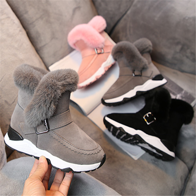 Лидер продаж, модные уличные меховые ботинки, Зимние Теплые ботильоны для снега, детские ботинки, обувь Y522