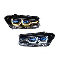 Faros LED para BMW Serie 5 G30 con luces diurnas de doble color ojo dorado