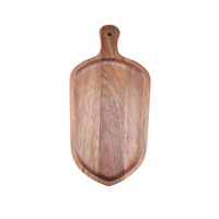 Plateau à thé universel en bois d'acacia durable, forme irrégulière classique et simple, pour gâteaux et pains, écologique, personnalisable pour les fêtes