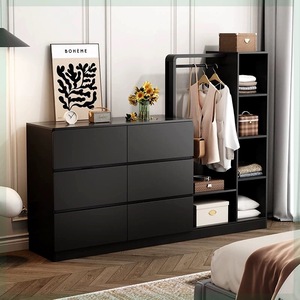 Armario de Almacenamiento Integrado para Dormitorio <span class=keywords><strong>con</strong></span> <span class=keywords><strong>Perchero</strong></span> y Cajones Pequeños de Madera Estilo Italiano para Sala de Estar - Product Image 1