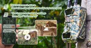Caméra de chasse sans fil cellulaire 4G LTE résistante aux intempéries avec batterie/alimentation solaire, 1080P HD, 24MP CMOS, SD - Product Image 6