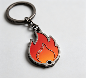 Flame Metal Keychain Zinc Alloy Enamel <b>Key</b> <b>Ring</b> Fire Symbol Pendant for Gift and <b>Bag</b> Accessory - Product Image 4