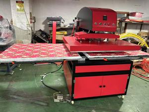 Presse à chaud pneumatique double station de grande taille rouge J Air Compressor pour sublimation, deux tables 80*100cm pour tapis de souris - Product Image 5